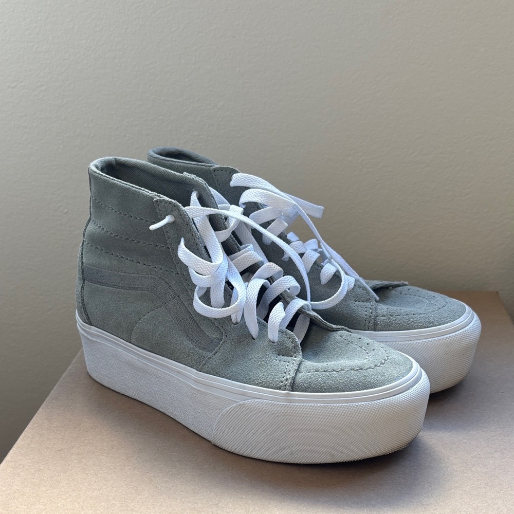 Light Blue/Teal High-Top Vans Sneakers